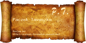 Paczek Tavaszka névjegykártya